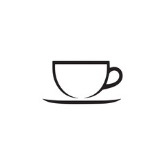A minimalist coffee cup design with black and white color.