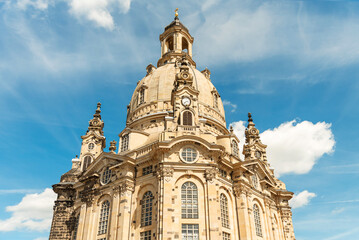 Fototapeta premium Dresden, Saxony. View of the Frauenkirche on a sunny day