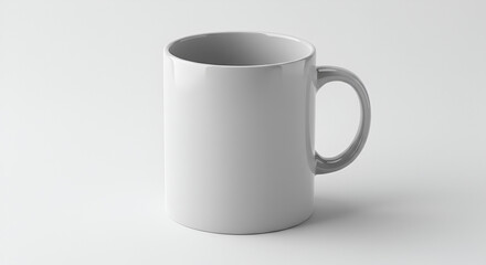Fototapeta premium Textured White Mug Minimalist Design on white background