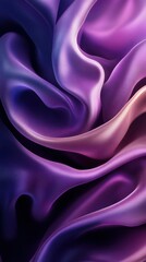 Fototapeta premium Soft flowing fabric draped elegantly in shades of purple and lavender with smooth texture and rich colors