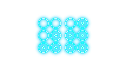 Neon braille real sign icon glow with transparent background