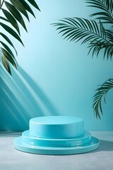 Fototapeta premium aqua color podium background for product photography