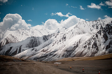 Snow-capped mountains in the famous Taxkorgan town, Kashgar, Xinjiang, China