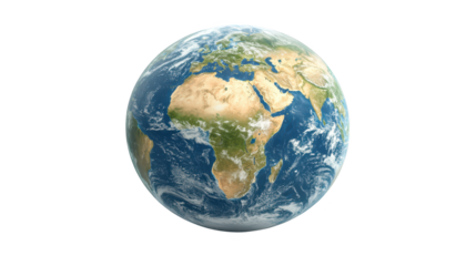 Spectacular view of planet earth from space, a breathtaking display of blue oceans, green continents, and atmospheric clouds