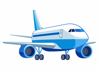 Blue Airplane Illustration Air Travel Transportation Journey