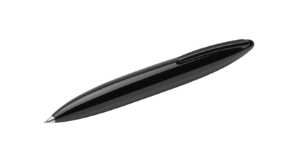 Elegant black pen on white background, minimalist writing instrument for modern professionals
