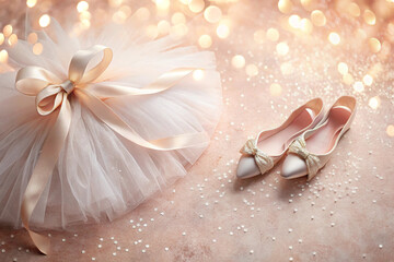 Tulle-inspired shimmer with ribbon glitter