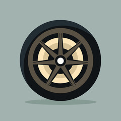 Fototapeta premium Stylish Car Wheel Design Illustration Graphic