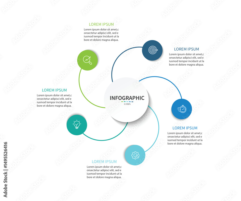 Poster business visualization infographic circle design template with 3 options, steps or processes. busine