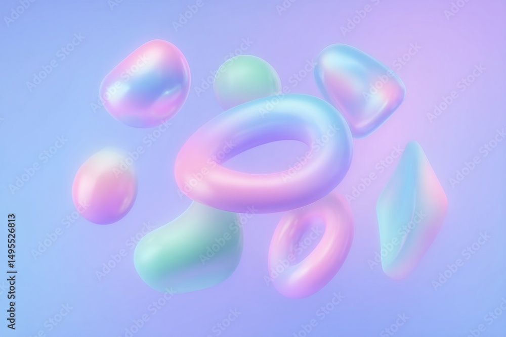 Aufkleber soft pastel shapes floating in dreamy clouds of color create a serene atmosphere