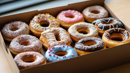 Birthday joy presented as letter-shaped donuts in a box
