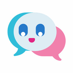 Cute Cartoon Speech Bubble Character Happy Expression