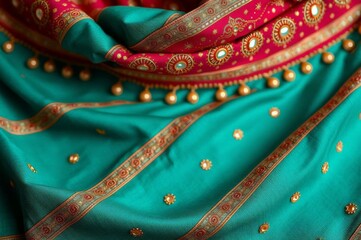 Intricate Indian Jeweled Textile