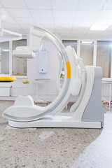 Angiograph in the medical office. Modern medicine.