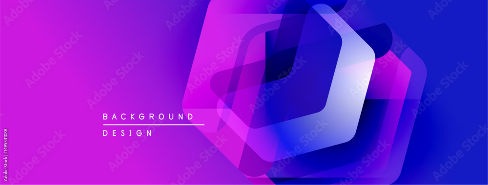 Aufkleber abstract geometric design. vibrant purple, blue gradients create dynamic layers. modern aesthetic, s