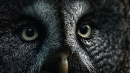 A Close-Up Portrait of a Majestic Great Grey Owl's Face