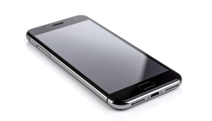 Sleek Modern Smartphone Displayed on White Background: A Product Shot