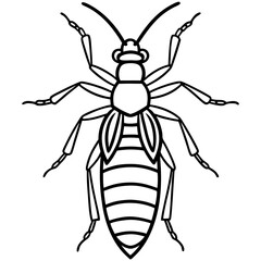 Termite line art vector