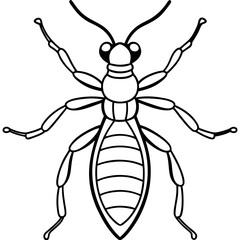 Termite line art vector