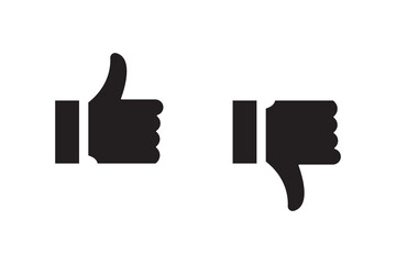 Thumb up & thumb down icon. like symbol. Vector illustration eps file. Like and dislike social network pictograms isolated on white background