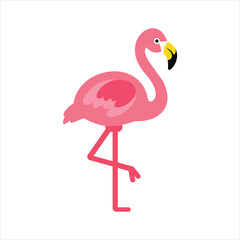 Pink Flamingo Illustration Elegant Bird Design, Tropical Bird Art