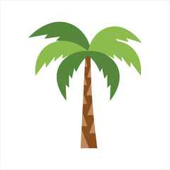Lush Green Palm Tree Illustration Tropical Vacation Vibes