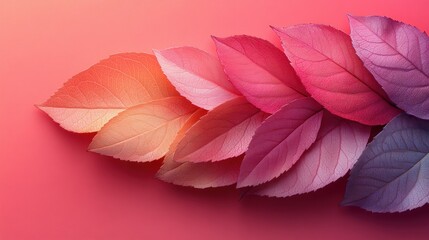 Gradient of Rose-Tinted Leaves, Evoking Sophistication and Natural Beauty