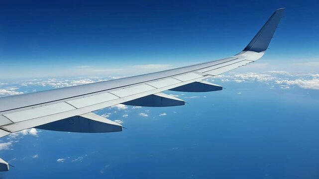 Vista del ala del avi&oacute;n en vuelo &ndash; video a&eacute;reo desde la ventana