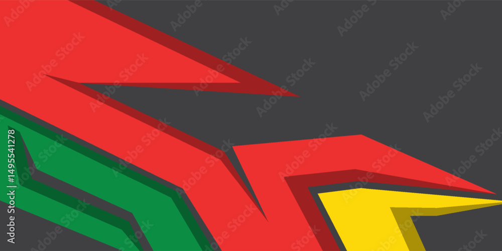 Poster abstract background with jamaican color theme and some copy space area