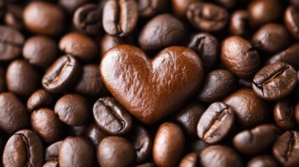 Fototapeta premium Heart-shaped coffee beans.