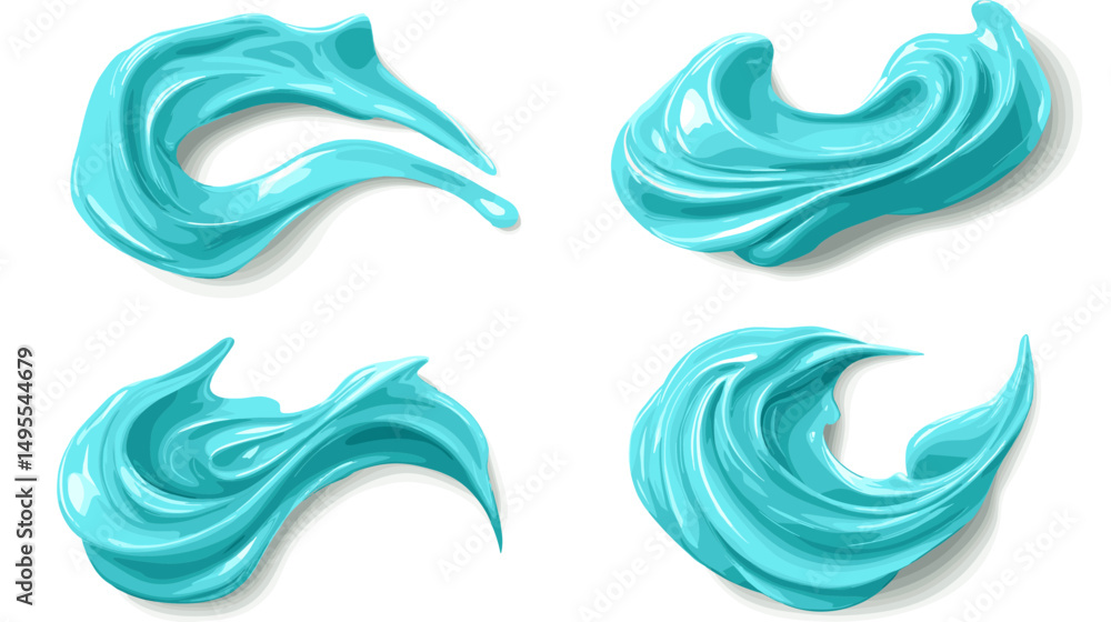 Poster fluid aqua paint swirls on a bright background creating a fresh and vibrant abstract design