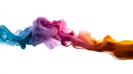 Fototapeta premium Colorful ink swirling in water creates a visually stunning and abstract artwork