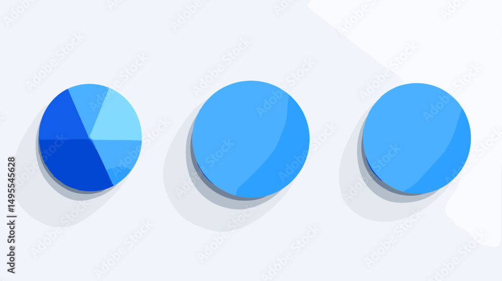 Aufkleber geometric circles in various shades of blue on a light background representing modern design element