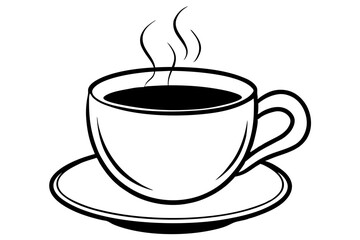 coffee cup of hot drink  silhouette