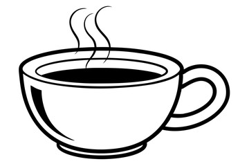 coffee cup of hot drink  silhouette