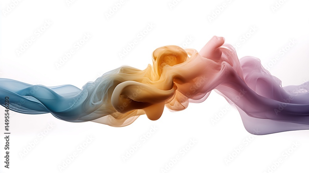 Poster abstract gradient background with dynamic swirling smoke and transparent effect