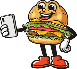 Cartoon character burger holding gadget