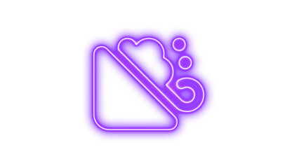 Neon hill avalanche icon glow with transparent background