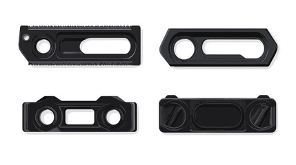 Obraz premium Set of Black Metal Hardware Components for Industrial Applications and Engineering Design