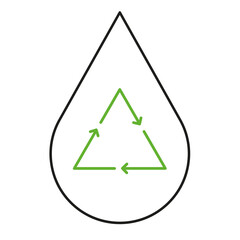 Recyclable symbol in thin outline