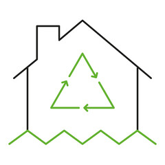 Recyclable symbol in thin outline