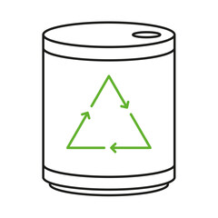 Recyclable symbol in thin outline