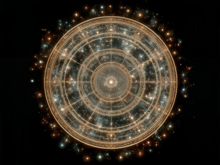 magic circle on black background