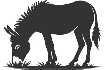 Animal drawing vector of a mule silhouette