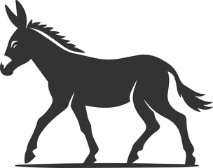 Animal drawing vector of a mule silhouette