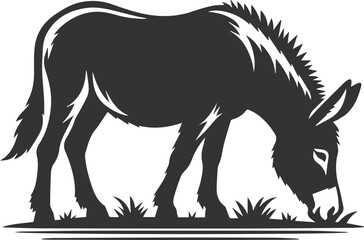 Animal drawing vector of a mule silhouette