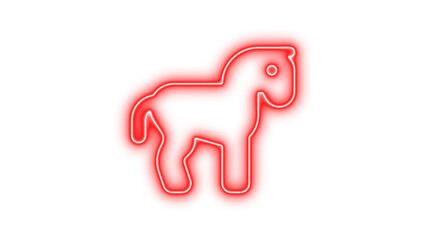 Neon Horse Outline, Neon horse icon glow with transparent background