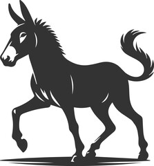 Animal drawing vector of a mule silhouette