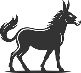 Animal drawing vector of a mule silhouette