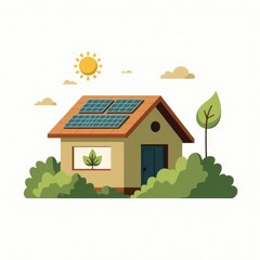 Eco friendly house solar panels green energy sustainable living future home design